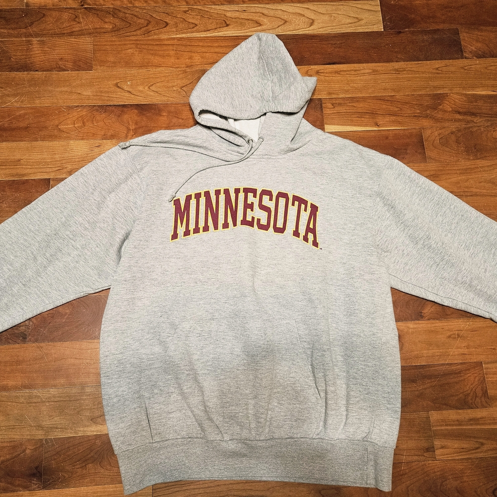 MV Sport Gray Hoodie with Maroon and Gold Minnesota Script